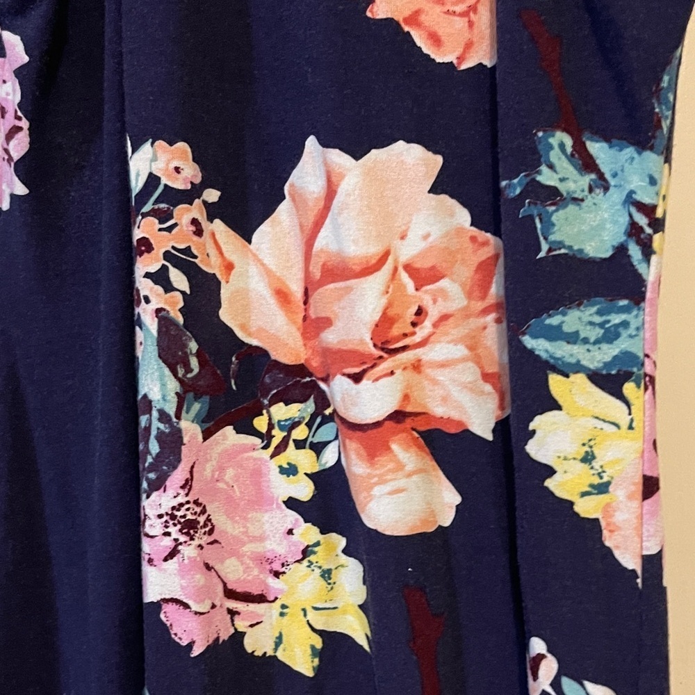 Planet Gold Dark Blue Floral Maxi Dress - Picture 4 of 4